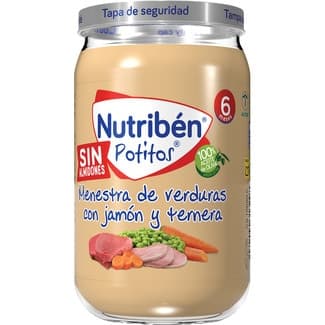 Potitos tarrito menestra de verduras con jamón y ternera sin almidones desde 6 meses tarro 235 g -