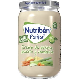 Potitos tarrito crema de patata, puerro y zanahoria sin almidones desde 6 meses tarro 235 g -