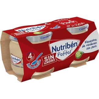 Potitos tarrito menestra de verduras con pavo sin almidones desde 4 meses pack 2 envases 120 g -