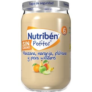 Potitos tarrito manzana, naranja, plátano y pera williams sin almidones desde 6 meses tarro 235 g -