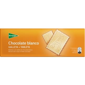 Galletas con tableta de chocolate blanco estuche 150 g -