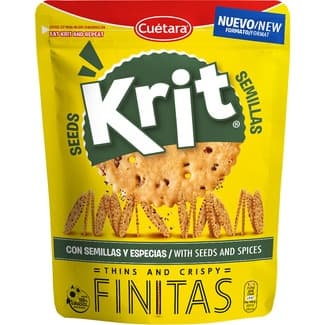 Finitas galletas saladas de aperitivo con semillas de quinoa, chía y lino bolsa 150 g -