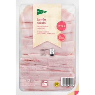 Jamón cocido extra en lonchas finas sin gluten sin lactosa envase 150 g -