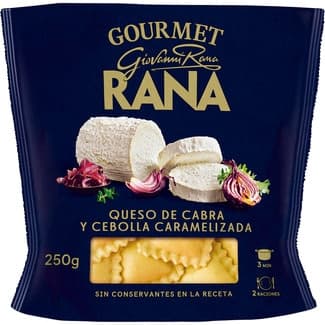 Pasta fresca ravioli al huevo relleno de queso de cabra y cebolla caramelizada envase 250 g 2 raciones -
