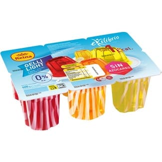 Ekilibrio Gelli Light gelificado desnatada 0% m.g. sin azúcares sabores fresa, limón y mandarina sin gluten pack 6 unidades 100 g -