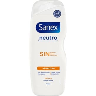 Gel de baño Neutro Nutritivo con ingredientes esenciales botella 600 ml para piel seca -
