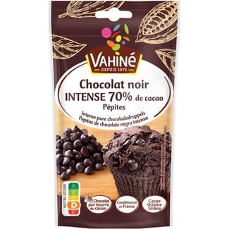 Pepitas de chocolate negro intenso 70% cacao bolsa 100 g -