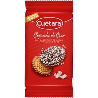 Capricho de coco galleta con cobertura de cacao y virutas de coco bolsa 160 g -