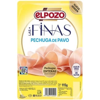 Las + Finas pechuga de pavo bajo en grasa en lonchas envase 115 g sin gluten sin lactosa -