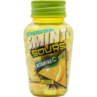 Sours caramelos duros sabor limón con vitamina C sin azúcares bote 49 g -