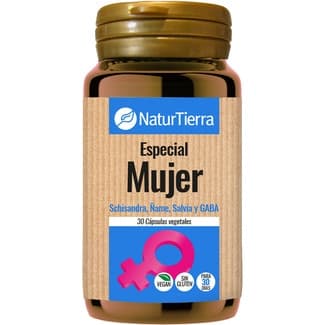 Especial mujer Schisandra, ñame salvia y GABA sin gluten y vegano bote 30 cápsulas vegetales -