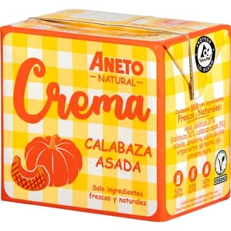 Crema de calabaza asada sin gluten, sin lactosa y sin huevo brik 500 ml -