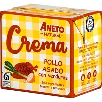 Crema de pollo asado con verduras sin gluten y sin lactosa brik 500 ml -