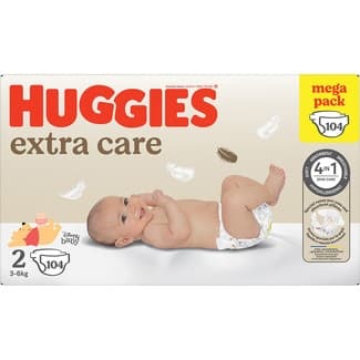 Pañales hipoalergénicos Extra Care Disney con cuidado de la piel 4 en 1 talla 2 (3-6 kg) bolsa 104 unidades -