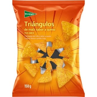 Triangulos de maíz sabor a queso tex mex bolsa 150 g -