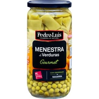 Menestra de verduras gourmet con espárragos de Navarra frasco 400 g neto escurrido -