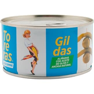Toreras gildas aliñadas con aceite de oliva y anchoa natural lata 95 g neto escurrido -