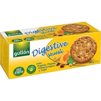 Muesli galletas con avena, pasas, albaricoque y soja estuche 365 g -