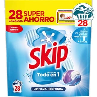 Detergente cápsulas Limpieza Profunda Todo en 1 bolsa 28 cápsulas -