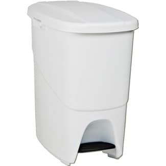 Cubo de basura blanco con pedal 30 l 1 unidad -