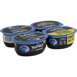 Proteínas sabor arándano 0% azúcares añadidos 0% m.g. pack 4 unidades 120 g + magnesio + vitamina B9 -