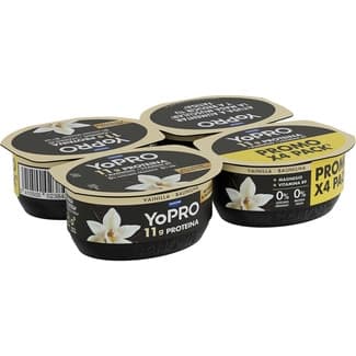 Proteínas sabor vainilla desnatado 0% m.g. 0% azúcares añadidos pack 4 unidades 120 g -