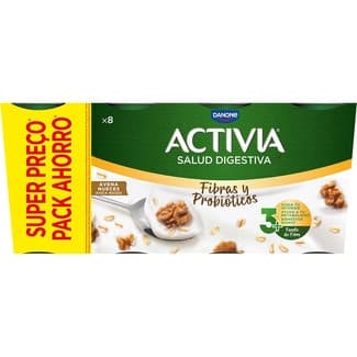 Fibras y Probióticos bífidus con avena y nueces pack 8 unidades 115 g pack ahorro -