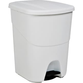 Cubo de basura blanco con pedal 50 l 1 unidad -