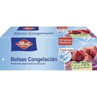 Bolsa de congelación mediana triple capa caja 40 unidades -