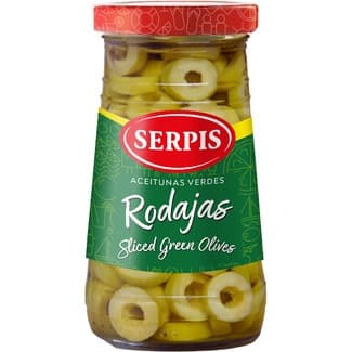 Aceitunas verdes manzanillas en rodajas frasco 150 g neto escurrido -