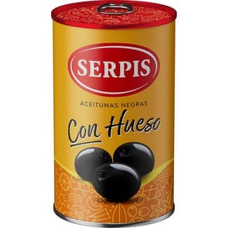 Aceitunas cacereñas negras con hueso lata 160 g neto escurrido -