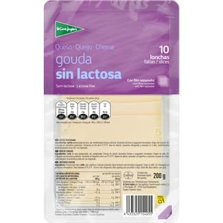 Queso gouda de vaca elaborado con leche pasteurizada en lonchas envase 200 g -