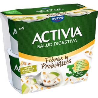 Fibras y Probióticos bífidus con avena y manzana pack 4 unidades 115 g -
