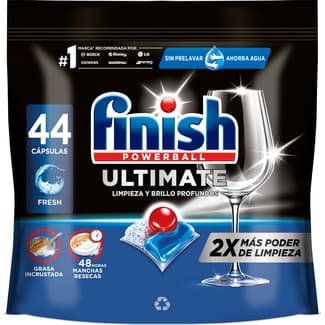 Detergente lavavajillas Powerball Ultimate All in 1 con tegnología Activelift bolsa 44 cápsulas -