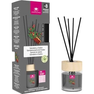 Ambientador mikado Sándalo y Cedro 0% alcohol frasco 40 ml -