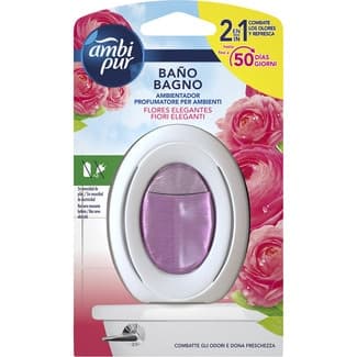 Ambientador 2 en 1 flores elegantes blister 1 unidad -