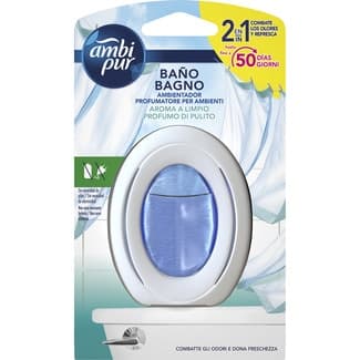 Ambientador 2 en 1 aroma a limpio blister 1 unidad -