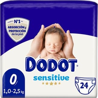 Sensitive pañales prematuro menos de 3 kg talla 0 bolsa 24 unidades -