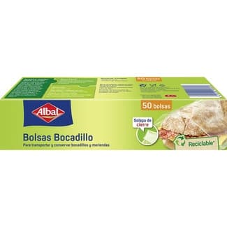 Bolsa para bocadillos con solapa de cierre caja 50 unidades -