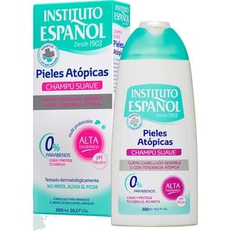 Champú suave 0% parabenos frasco 300 ml para cuero cabelludo sensible o tendencia atópica -