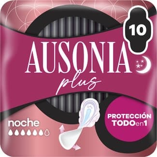 Ultrafina Plus compresa con alas Protección Todo en 1 noche bolsa 10 unidades -