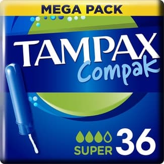 Compak tampones con aplicador súper paquete 36 unidades -