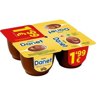 Natillas de chocolate sin gluten pack 4 unidades 120 g -