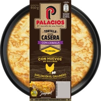 Tortilla de patata casera con cebolla y AOVE sin gluten sin lactosa envase 650 g -