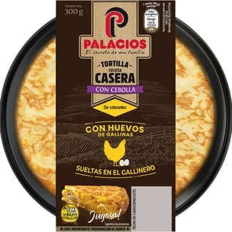 Tortilla de patata casera con cebolla y AOVE sin gluten sin lactosa envase 300 g -