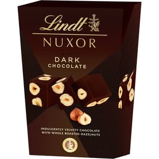 Bombones de chocolate negro con avellanas tostadas estuche 150 g -