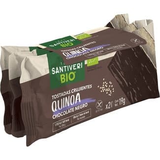 Bio tostadas crujientes con quinoa y chocolate negro ecológicas y sin gluten paquete 57 g -