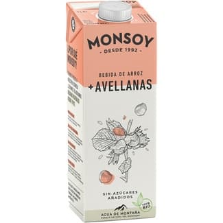 Bebida de arroz y avellanas ecológica 100% bio con agua de montaña y sin azúcares añadidos brik 1 l -