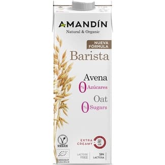 Bebida barista de avena ecológica extra cremosa 0% azúcares sin lactosa brik 1 l -