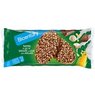 Tortitas de maíz con chocolate con leche sabor avellana packs 4x2 unidades envase 108 g -